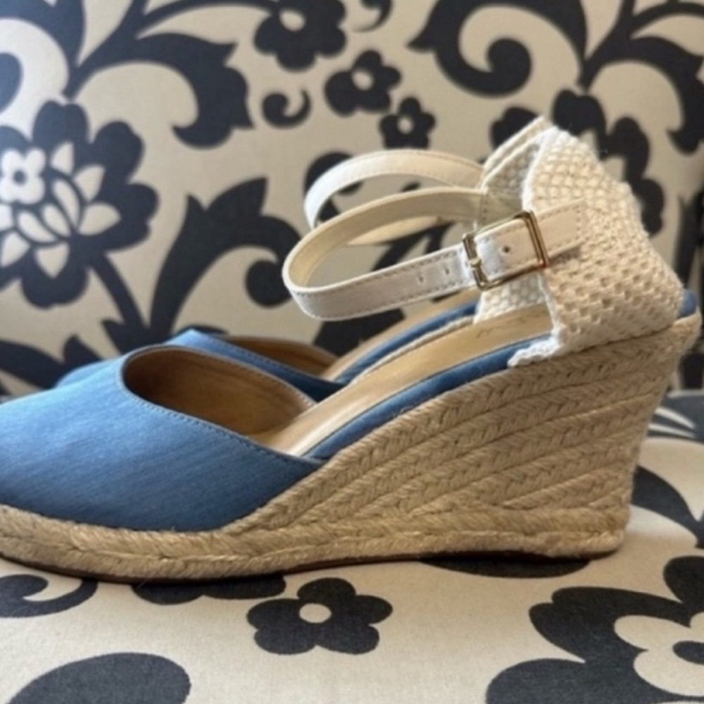 J. Crew Chambray Ankle Strap
Espadrille Wedges - Picture 6 of 11